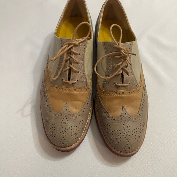 T&F Slack Shoemakers Oxford Shoes Size 38 1/2 US 8 - Picture 2 of 9